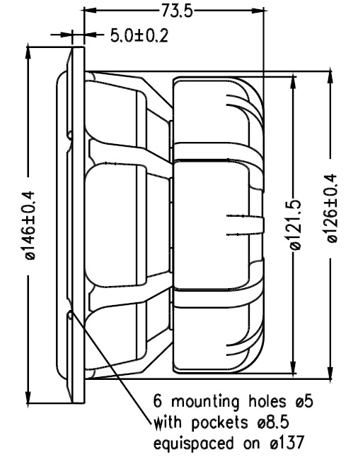 SEAS Excel W16NX001 スピーカー SEAS Excel Woofer W16NX001 – 4 Ohm